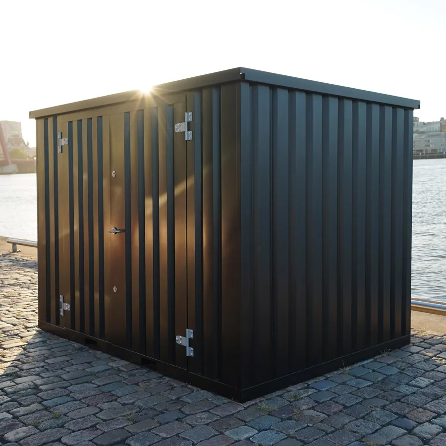 Conteneur de stockage 3×2 m noir LL – Démontable, modulaire