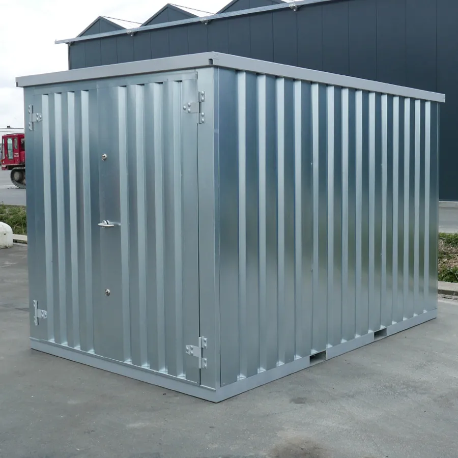 Conteneur pliable 3×2 m argent LC – Stockage modulaire, auto-montage