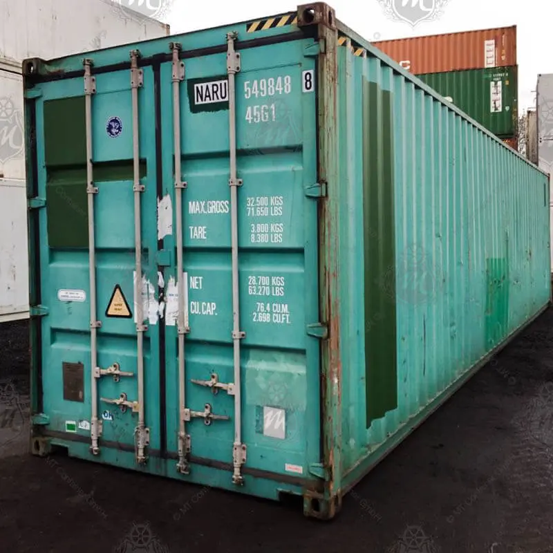 Conteneur maritime 40 pieds HC occasion – 76,4 m³, 28,6 t, ISO