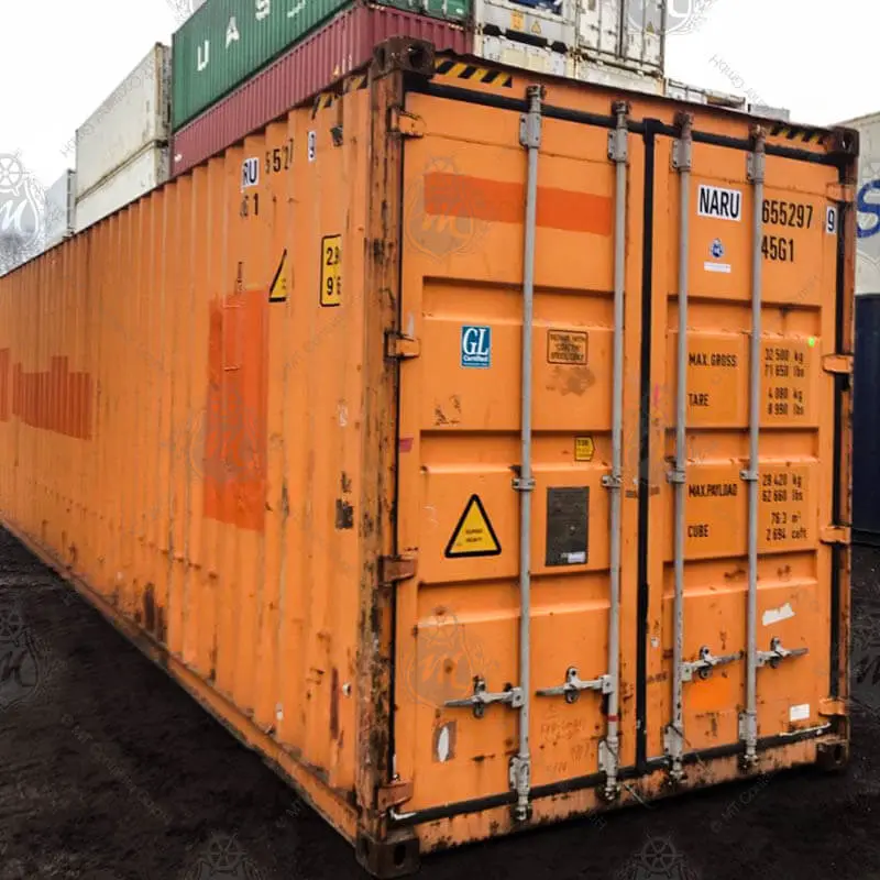 Conteneur maritime 40 pieds HC – 76,4 m³, stockage malin, 25 palettes