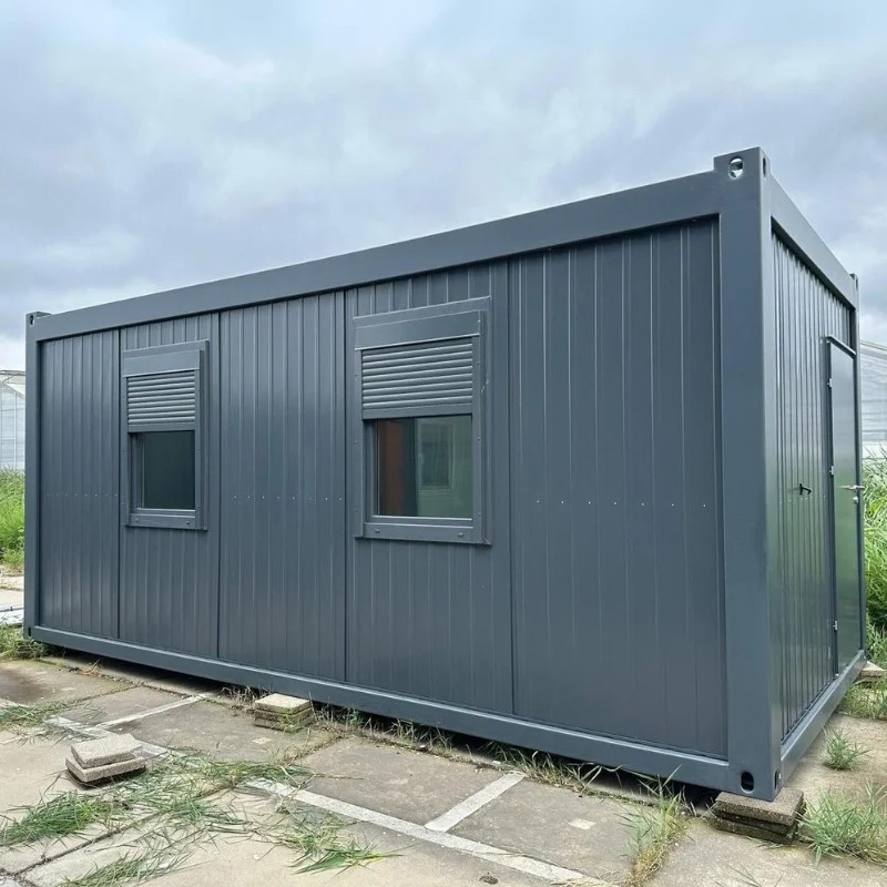Conteneur bureau/stockage 18 m² – RAL 7016, laine de roche, électricité